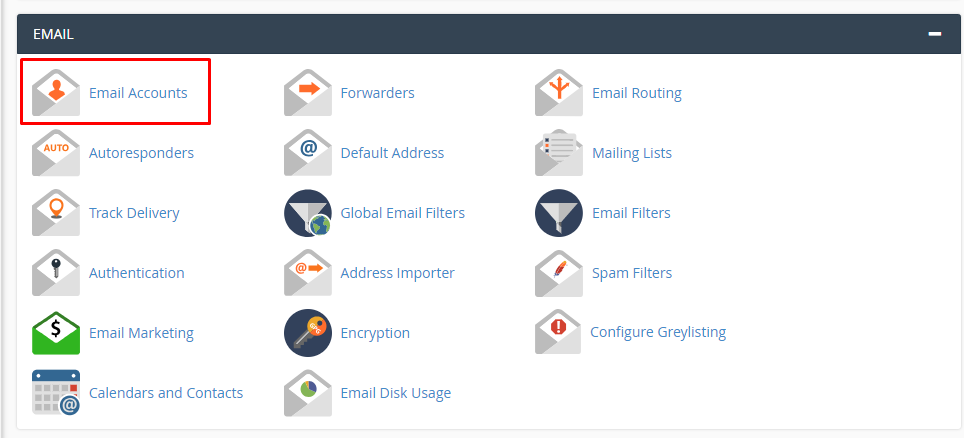 Menu email hosting cPanel (sumber: masterweb)