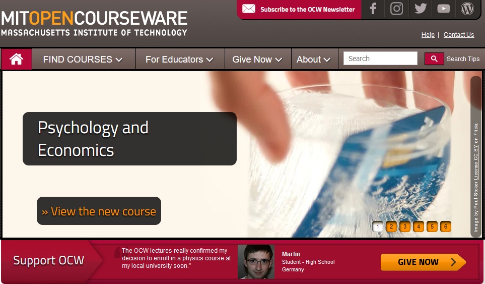 rekomendasi website belajar coding online:  MIT OpencourseWare