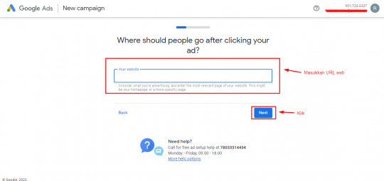 Cara Setting Google Ads Dengan Mudah dan Lengkap - Tutorial Digital Marketing, Website, & Bisnis Online - Exabytes Setting Google Ads - Masukkan URL website ke Google ads