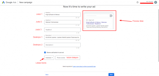 Cara Setting Google Ads Dengan Mudah dan Lengkap - Tutorial Digital Marketing, Website, & Bisnis Online - Exabytes Preview Iklan Google ads