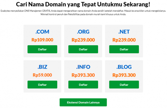 harga domain exabytes