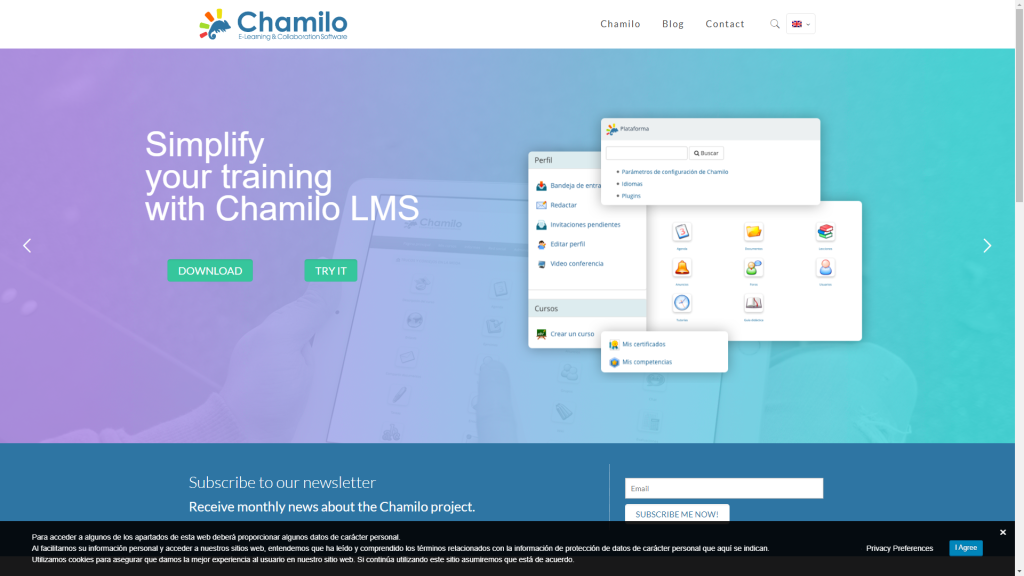 cms buat website - chamilo