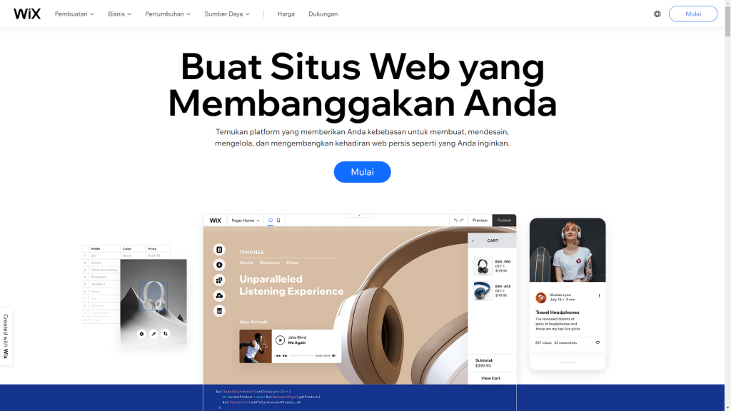 cms buat website - wix