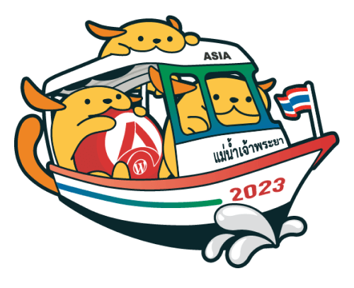 maskot wordcamp asia 2023 - Chao Phraya Boat Wapuu