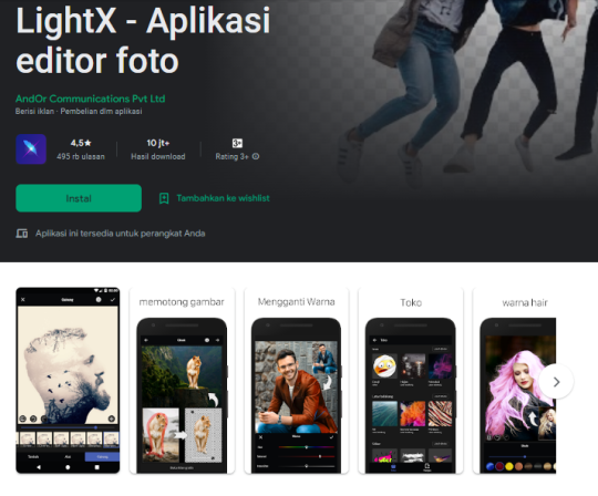 LightX- Aplikasi edit foto