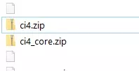Anda akan memiliki dua file zip, yaitu ci4.zip dan ci4_core.zip