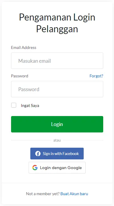 masuk ke area pelanggan