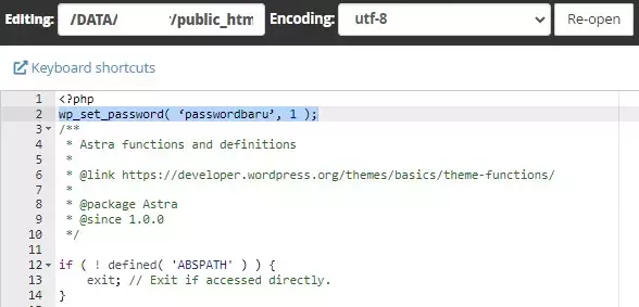 masukkan kode berikut