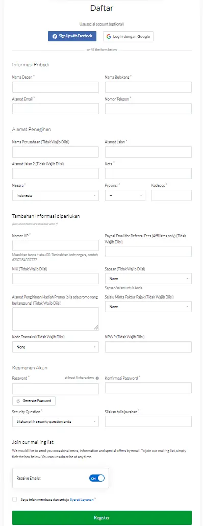 membuat akun pelanggan exabytes