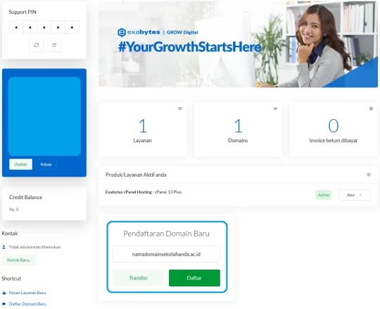 mendaftarkan nama domain sekolah