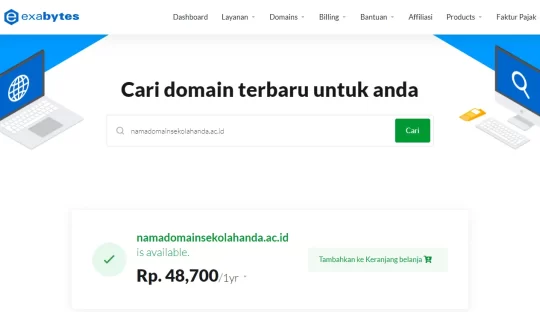 nama domain jika masih tersedia