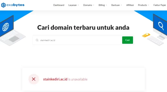 nama domain jika sudah tidak tersedia