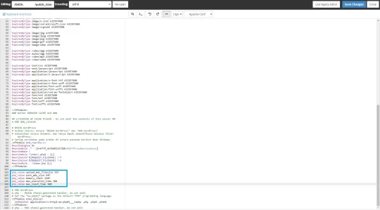 tambahkan kode htaccess