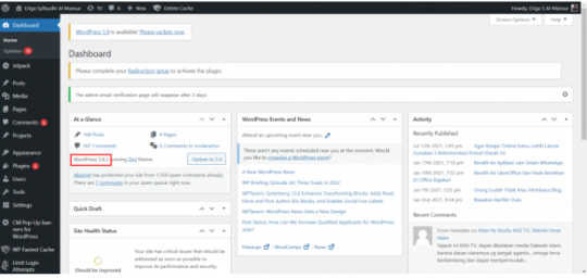 cara upgrade wordpress