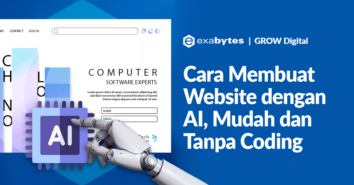 Cara Membuat Website dengan AI, Mudah Tanpa Coding! - Tutorial Digital Marketing, Website, & Bisnis Online - Exabytes cara membuat website dengan ai