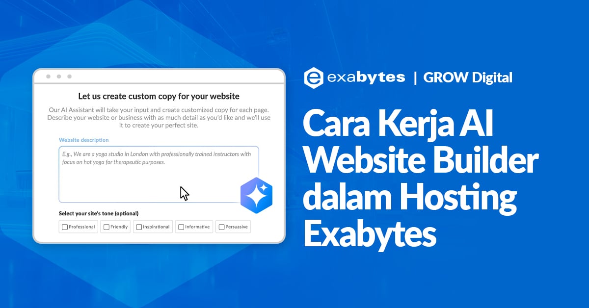 Cara Kerja AI Website Builder dalam Hosting Exabytes - Tutorial Digital Marketing, Website, & Bisnis Online - Exabytes cara kerja ai website builder