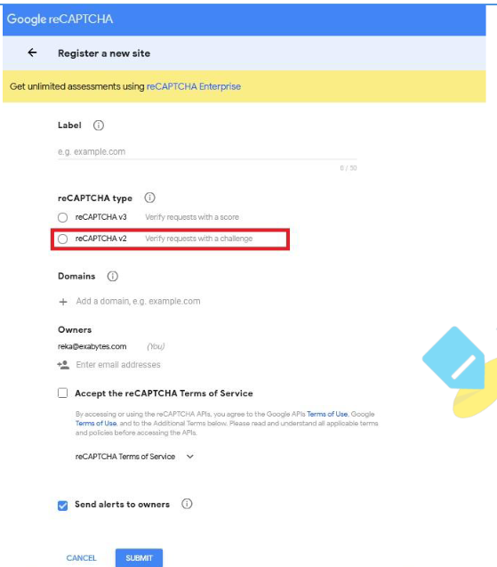 Cara Mengaktifkan White Label untuk Reseller Domain Exabytes - Tutorial Digital Marketing, Website, & Bisnis Online - Exabytes masukan nama domain pada kolom label di dashboard reseller daftarnama by exabytes